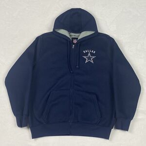 NFL Dallas Cowboy Zip Up Sweater Adult Extra Large Blue Hooded Logo Sweatshirt
